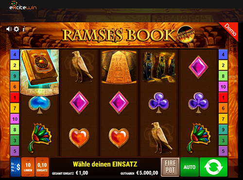 Excitewin Casino lockt viele Gamomat-Fans mit Klassiker Ramses Book