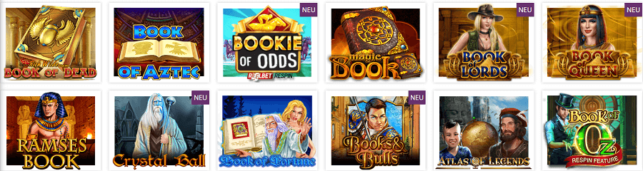 Book of games at Lord Lucky Casino