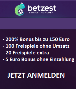 Betzest Casino anmelden 200 Prozent