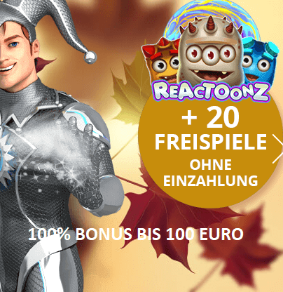 100% Bonus plus 20 Freispiele ohne Einzahlung