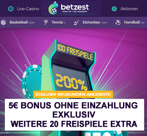 Betzest Bonus ohne Einzahlung und 20 Freispiele