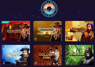 Ocean Breeze Casino slot machines