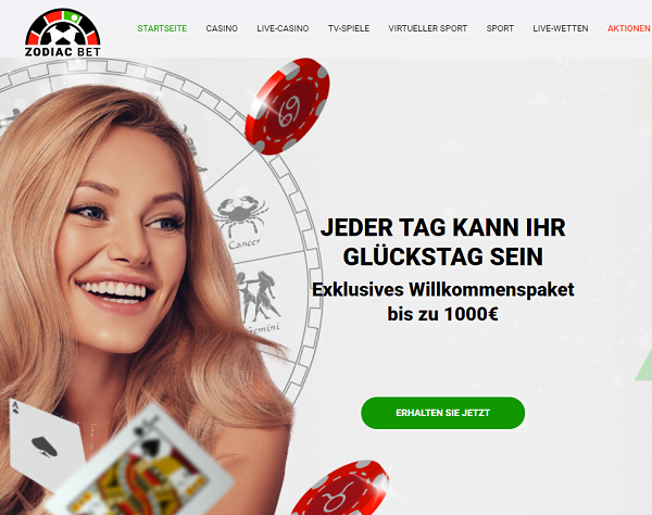 Zodiac casino 1000 euros bonus