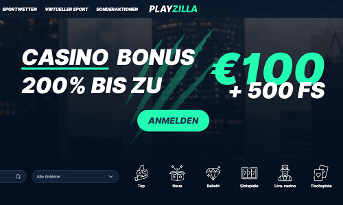 Playzilla mit Gamomat-Slots als neue Attraktion