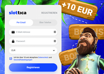 Slottica 10 euros free without deposit