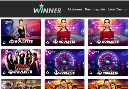 WinnerCasino live table games