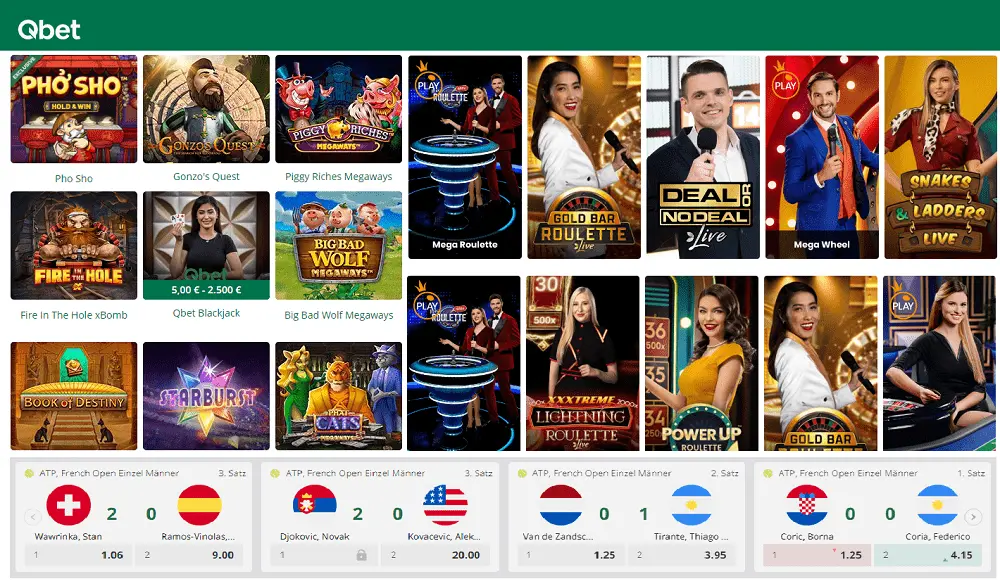 Qbet casino games