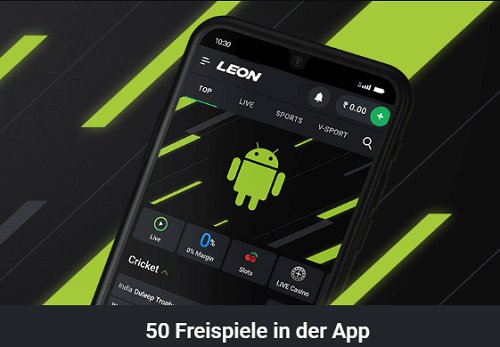 Leon Casino in der App mit 50 Freispiele ohne Einzahlung