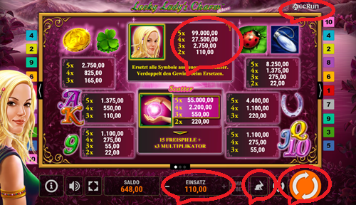Lucky Ladys Charm Fake Slot Machine