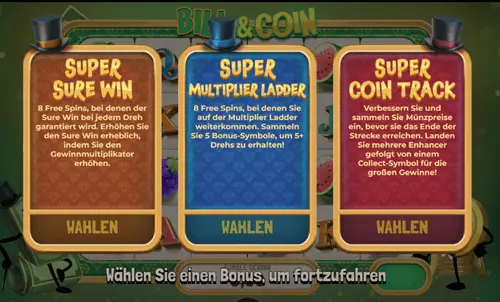 Bill and Coin free Spins